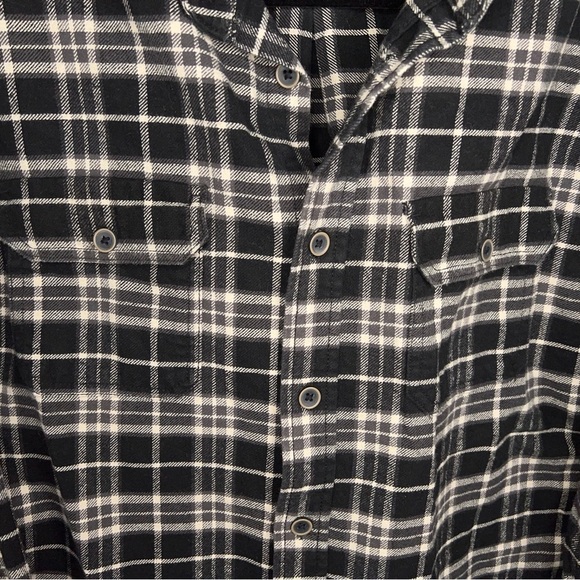 LARGE JACHS MENS THICK FLANNEL BUTTON FRONT SHACKET BLACK WHITE COTTON - Picture 9 of 16